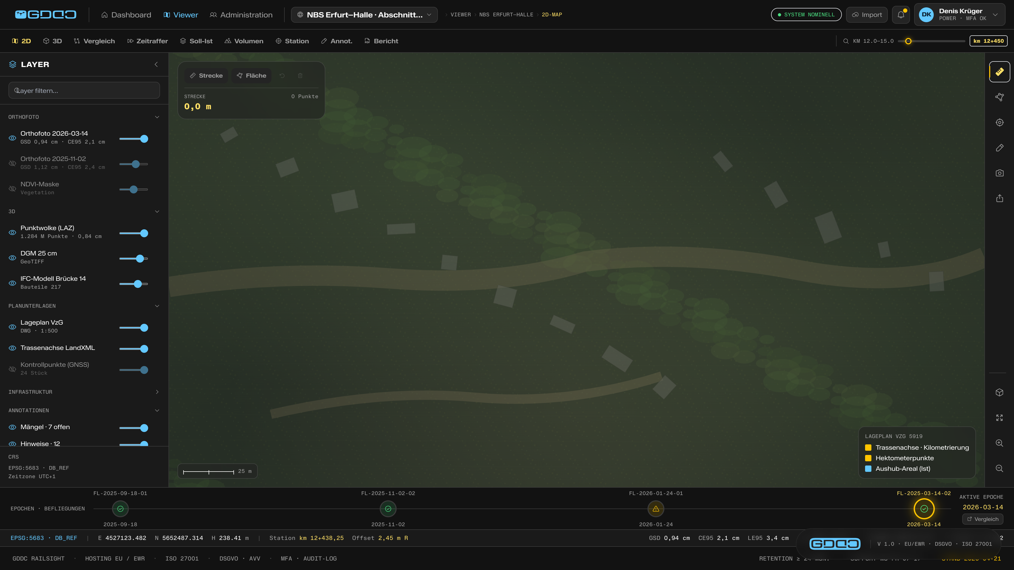 2D-Karten-Viewer mit Orthofoto und Messwerkzeugen