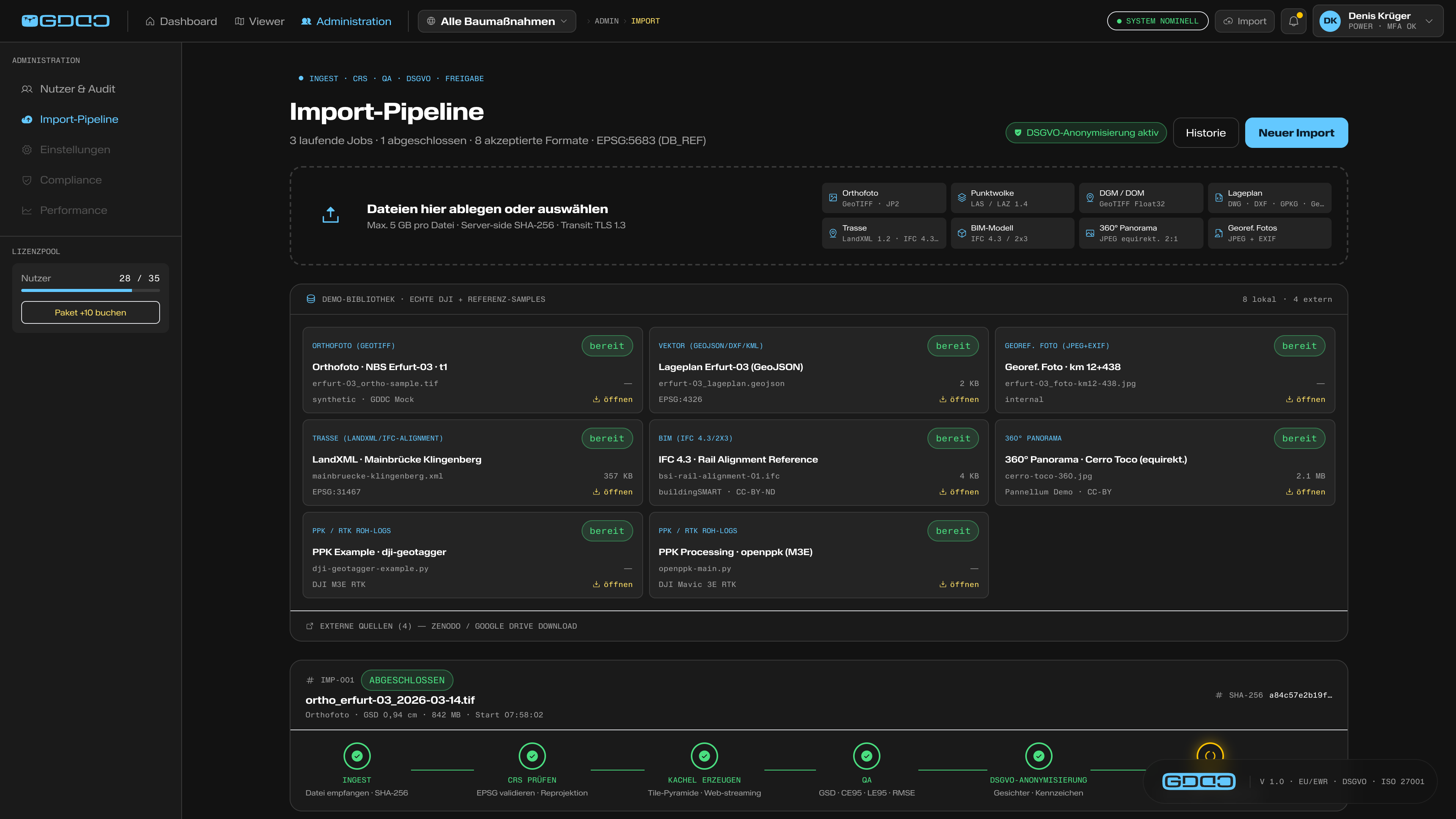 Import-Pipeline und Verarbeitungs-Queue